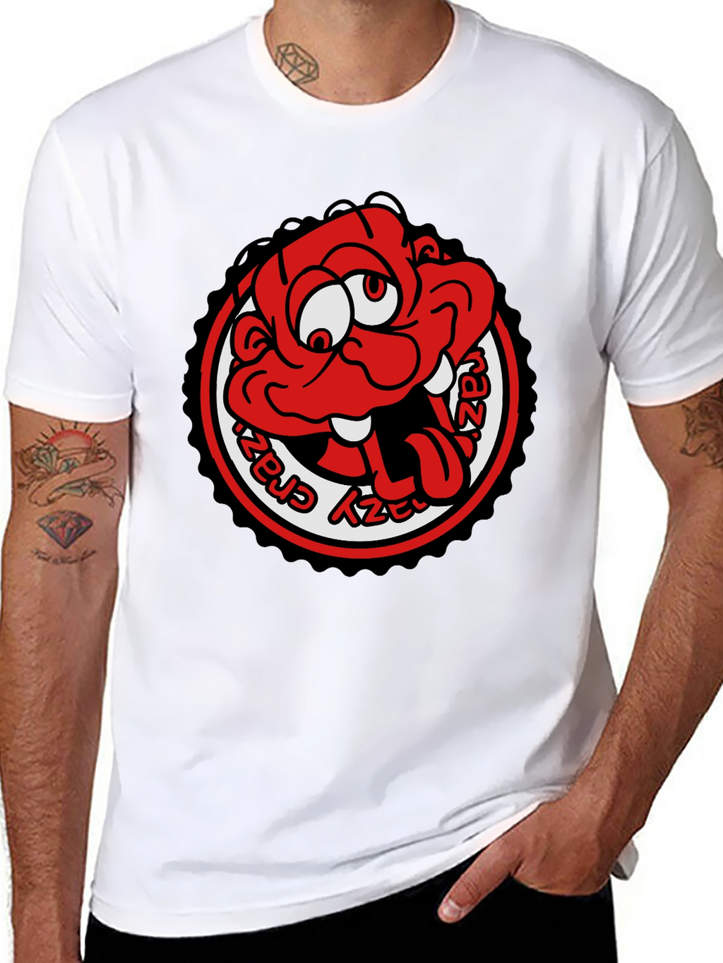 Crazy Cartoon Graphic Tee - Black Unisex T-Shirt