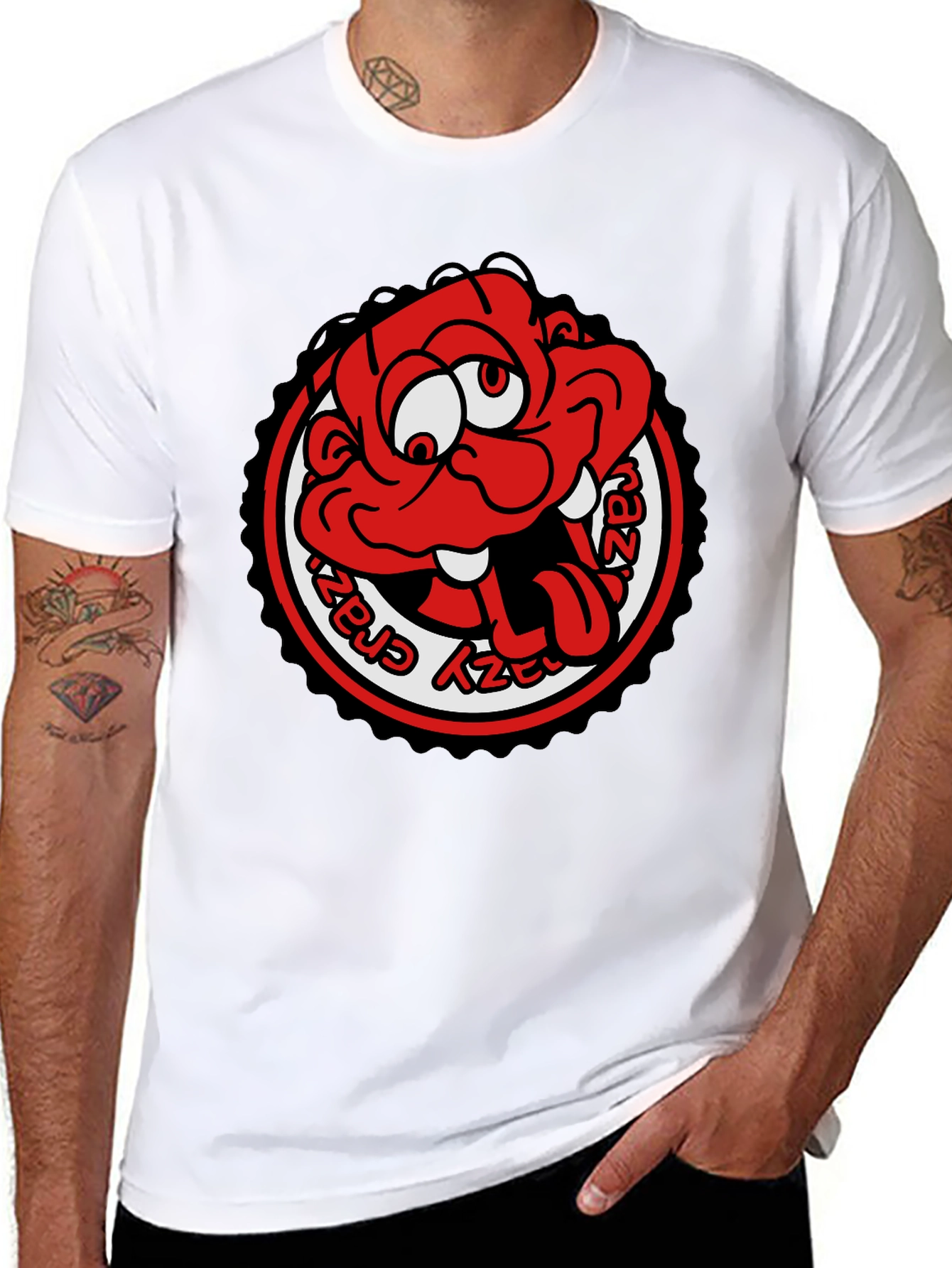 Crazy Cartoon Graphic Tee - Black Unisex T-Shirt