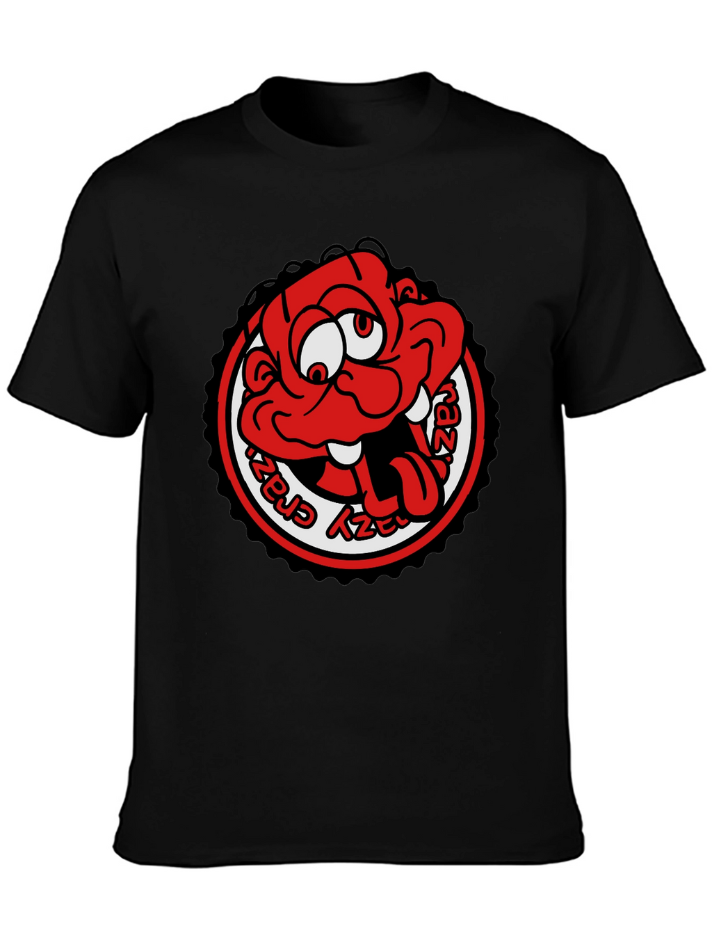 Crazy Cartoon Graphic Tee - Black Unisex T-Shirt