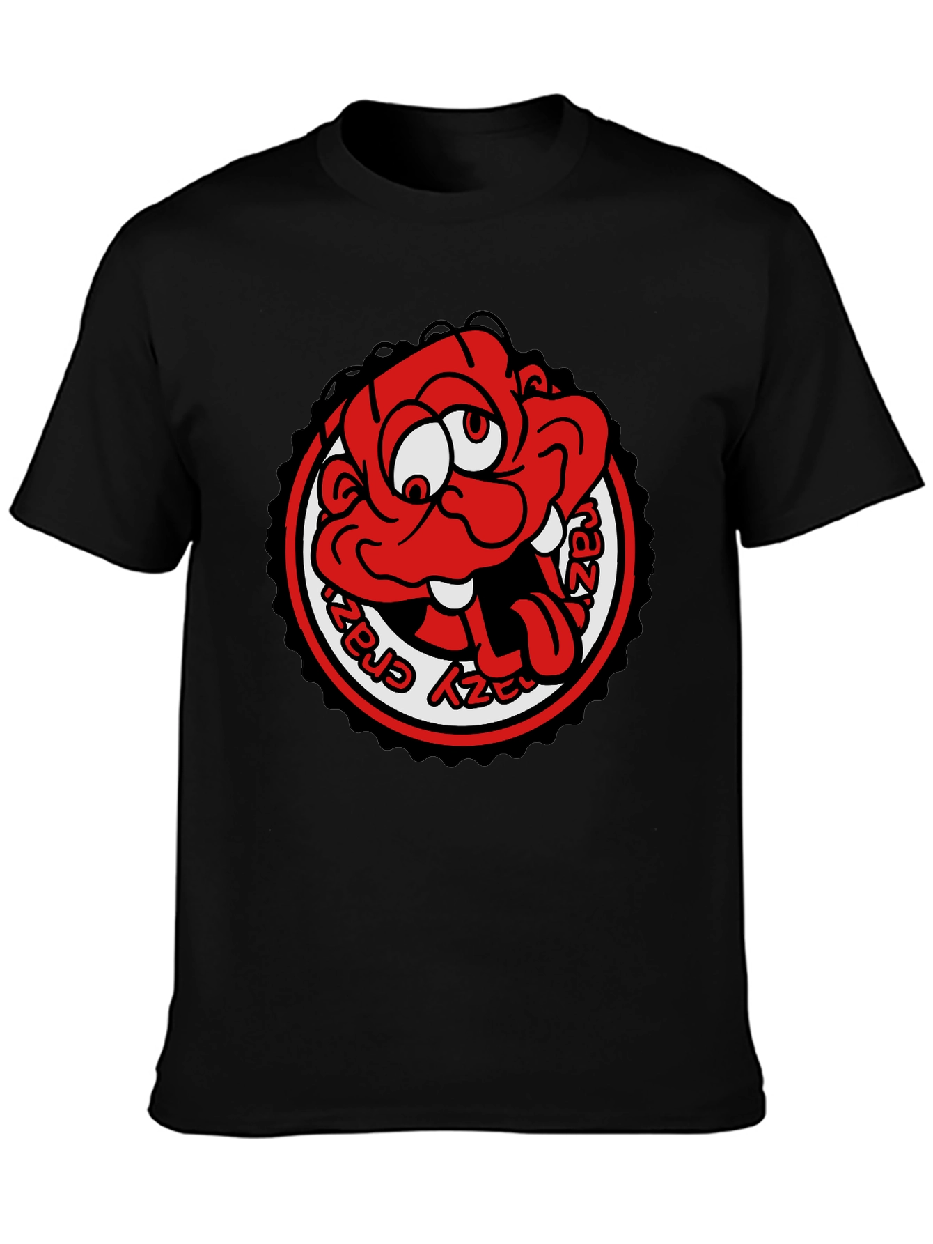 Crazy Cartoon Graphic Tee - Black Unisex T-Shirt