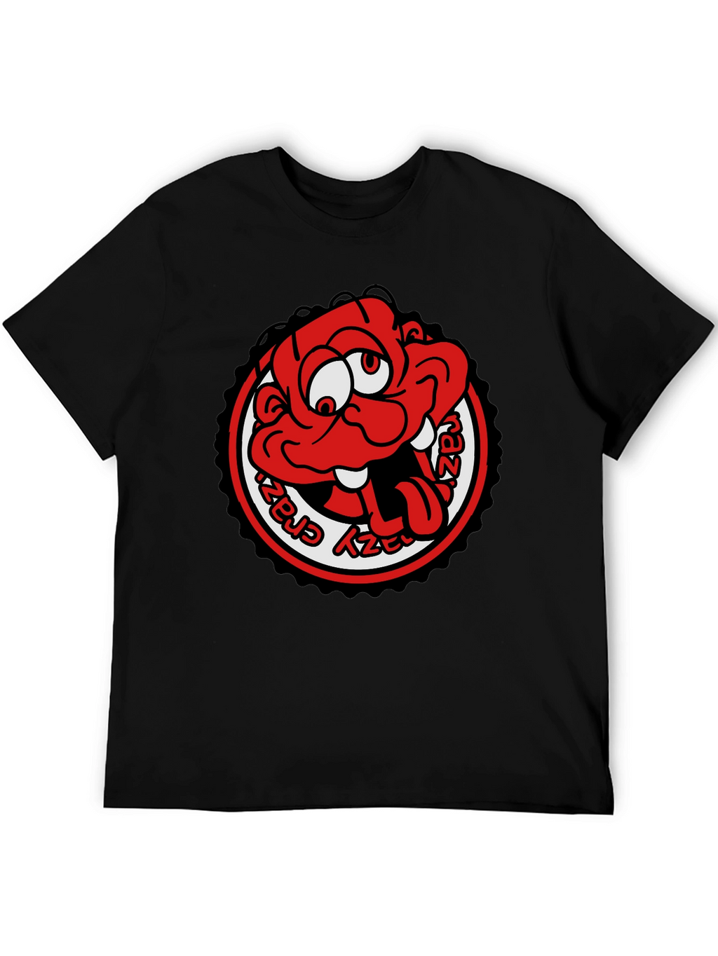 Crazy Cartoon Graphic Tee - Black Unisex T-Shirt