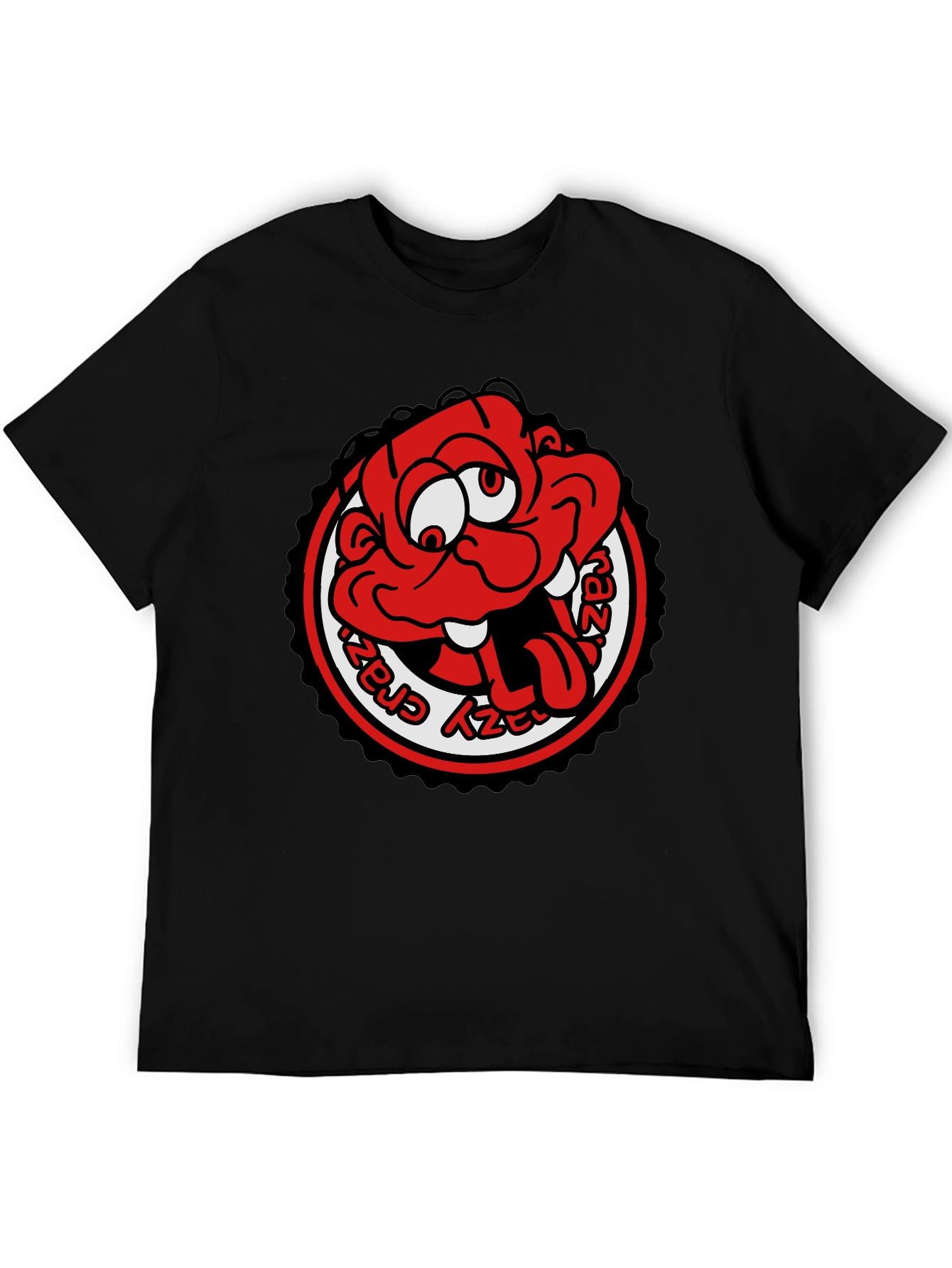 Crazy Cartoon Graphic Tee - Black Unisex T-Shirt