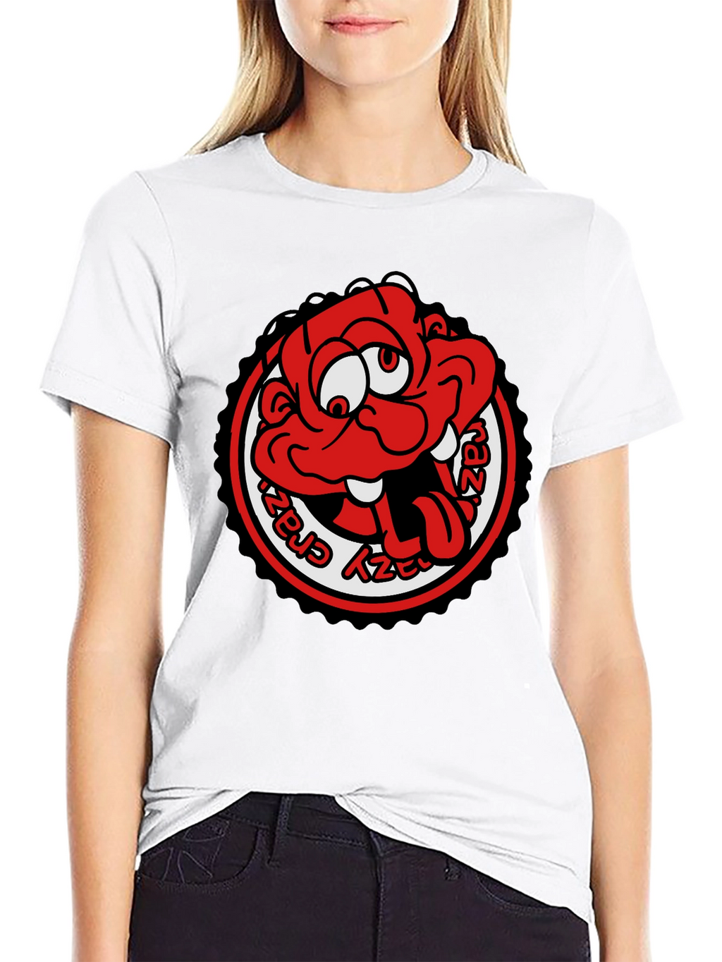 Crazy Cartoon Graphic Tee - Black Unisex T-Shirt