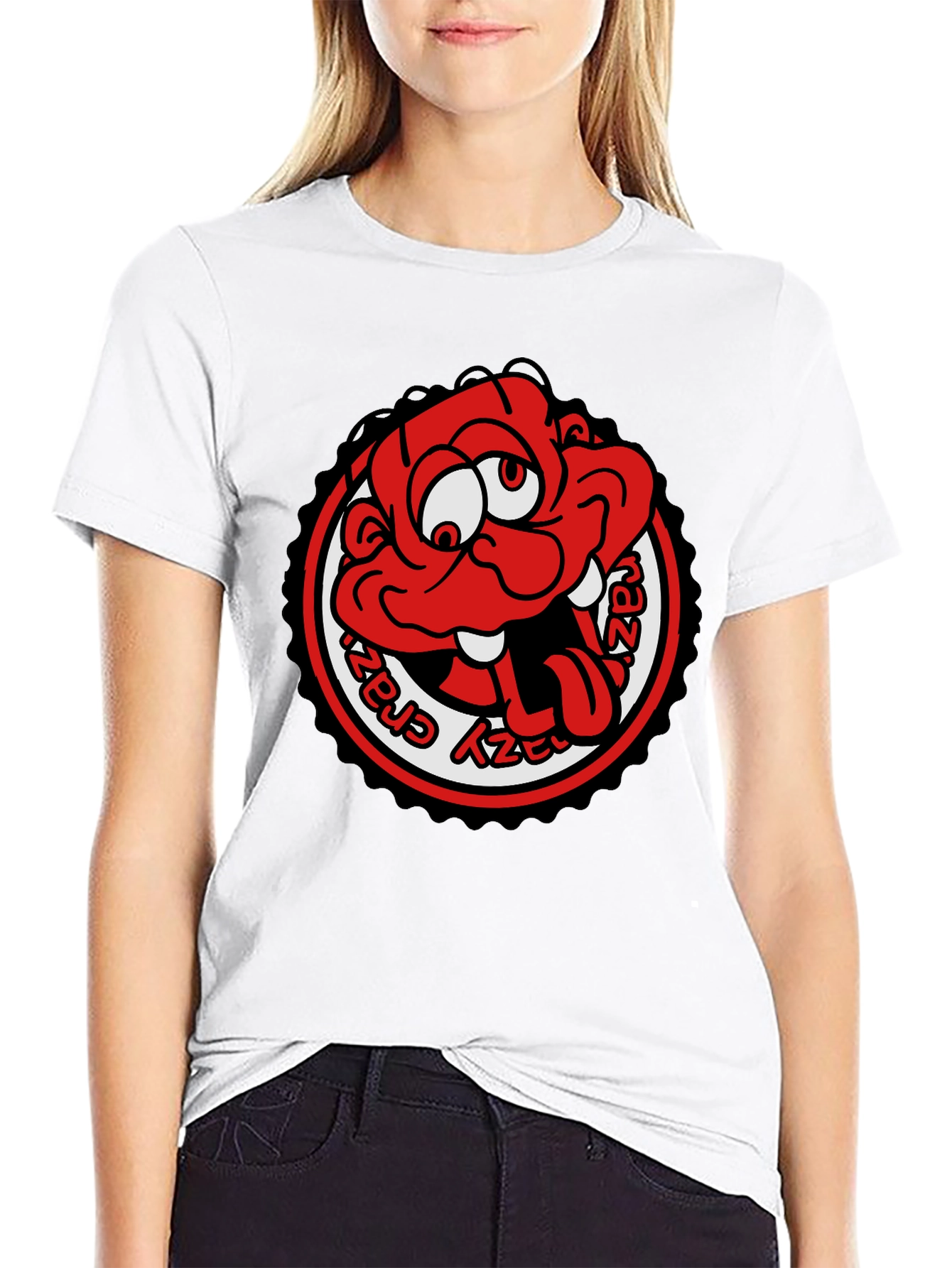 Crazy Cartoon Graphic Tee - Black Unisex T-Shirt
