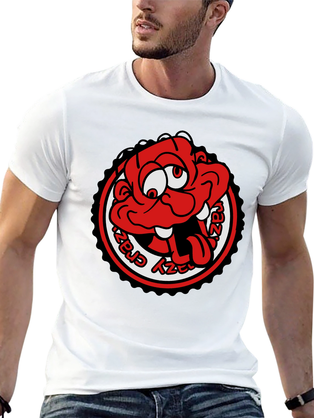 Crazy Cartoon Graphic Tee - Black Unisex T-Shirt