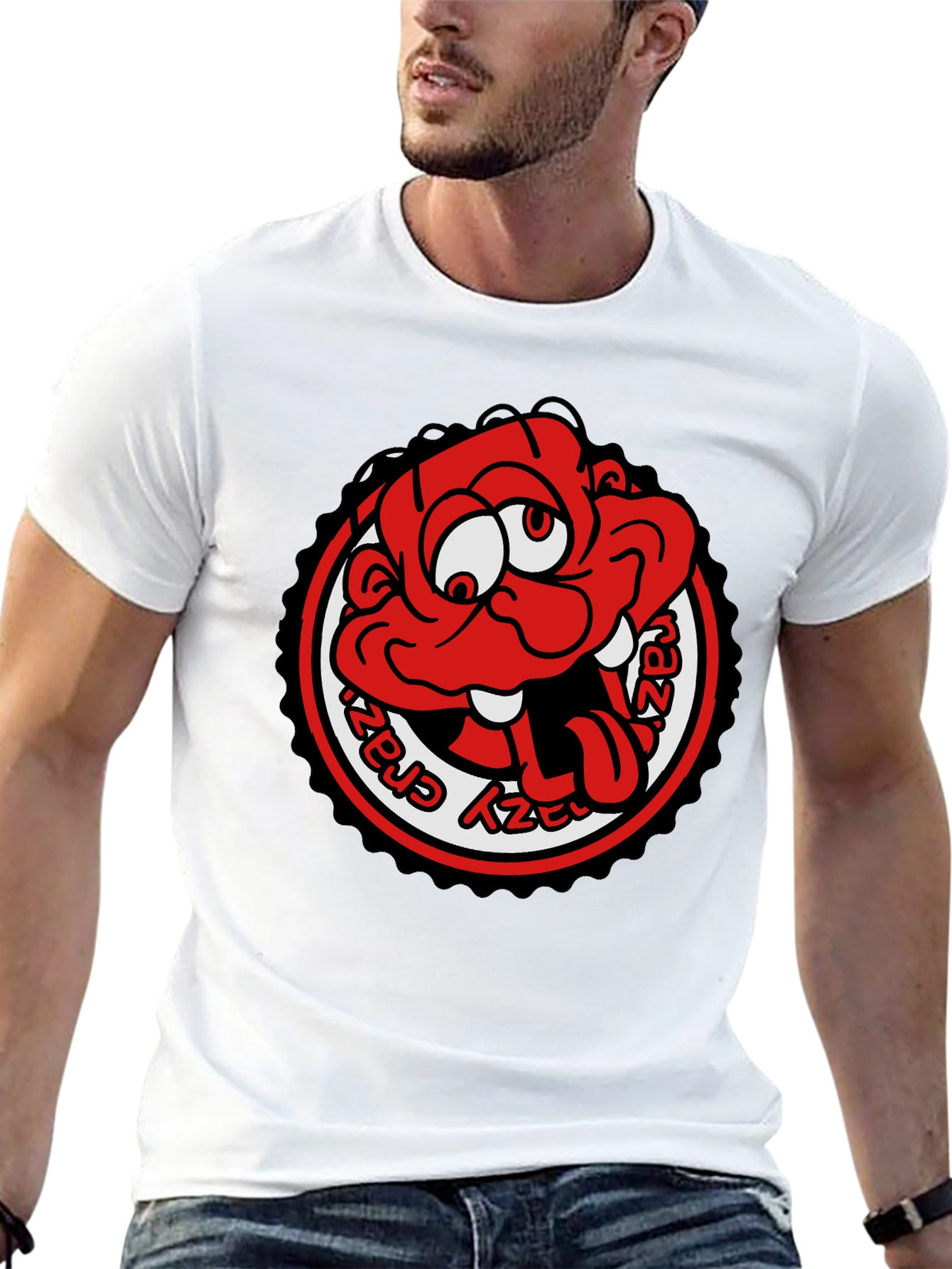 Crazy Cartoon Graphic Tee - Black Unisex T-Shirt