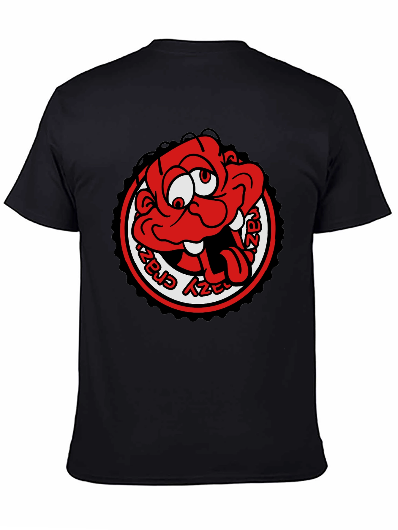 Crazy Cartoon Graphic Tee - Black Unisex T-Shirt