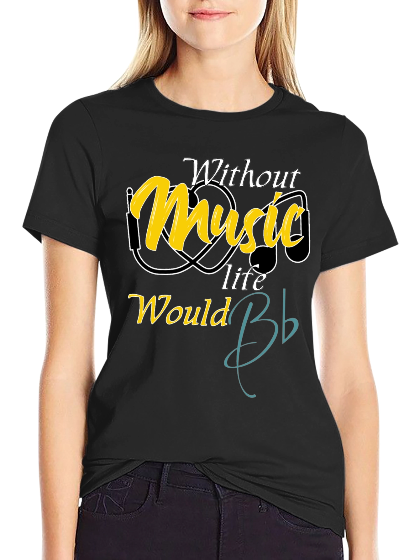 Music Lover Tee - Without Music Life Would B Flat