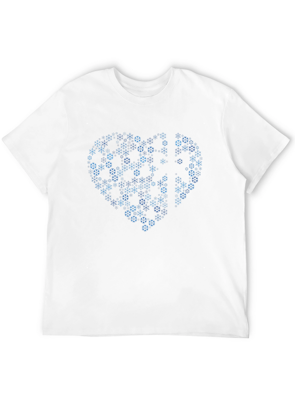 Heart Snowflake Graphic T-Shirt - Stylish Winter Apparel