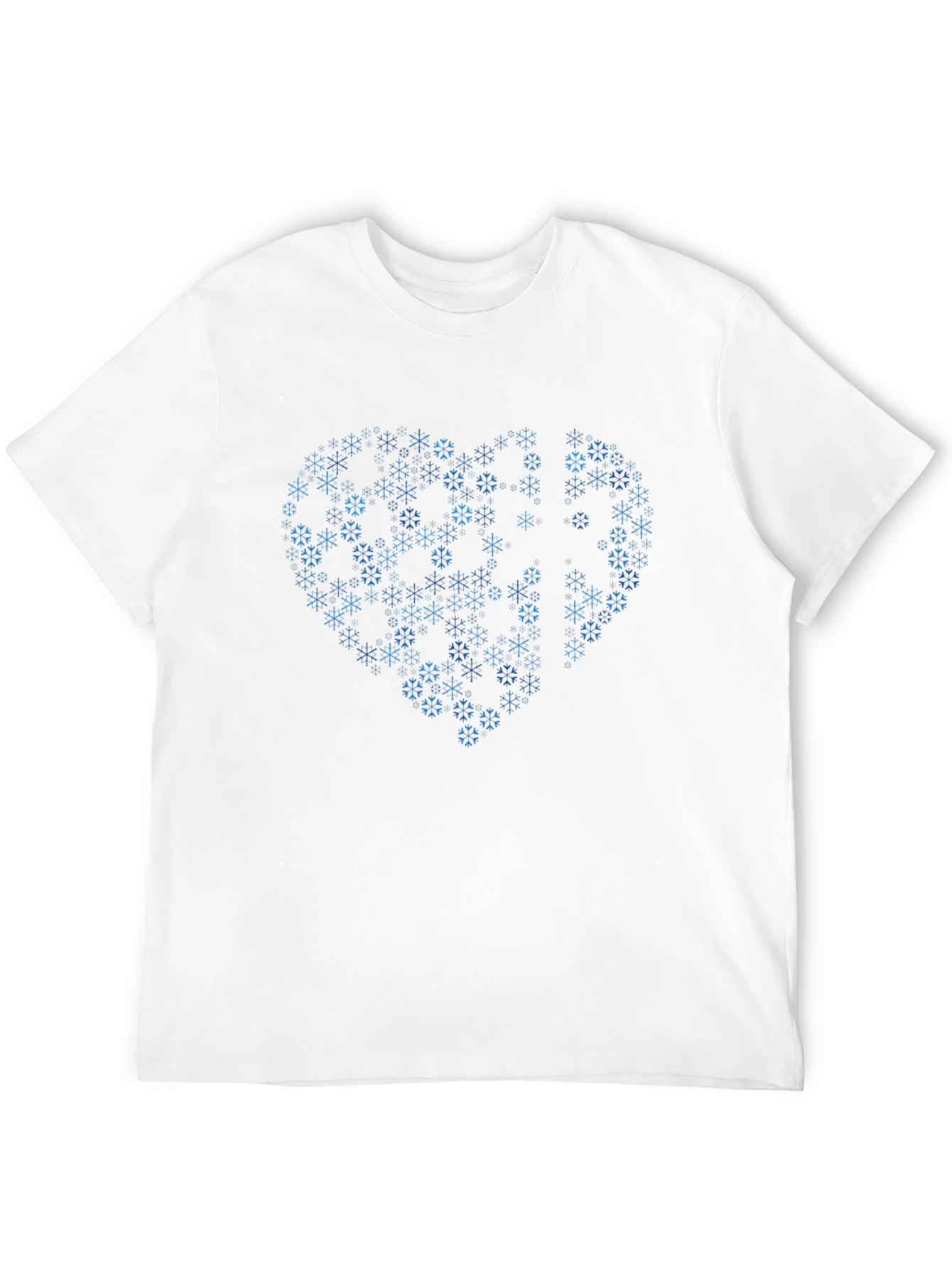 Heart Snowflake Graphic T-Shirt - Stylish Winter Apparel