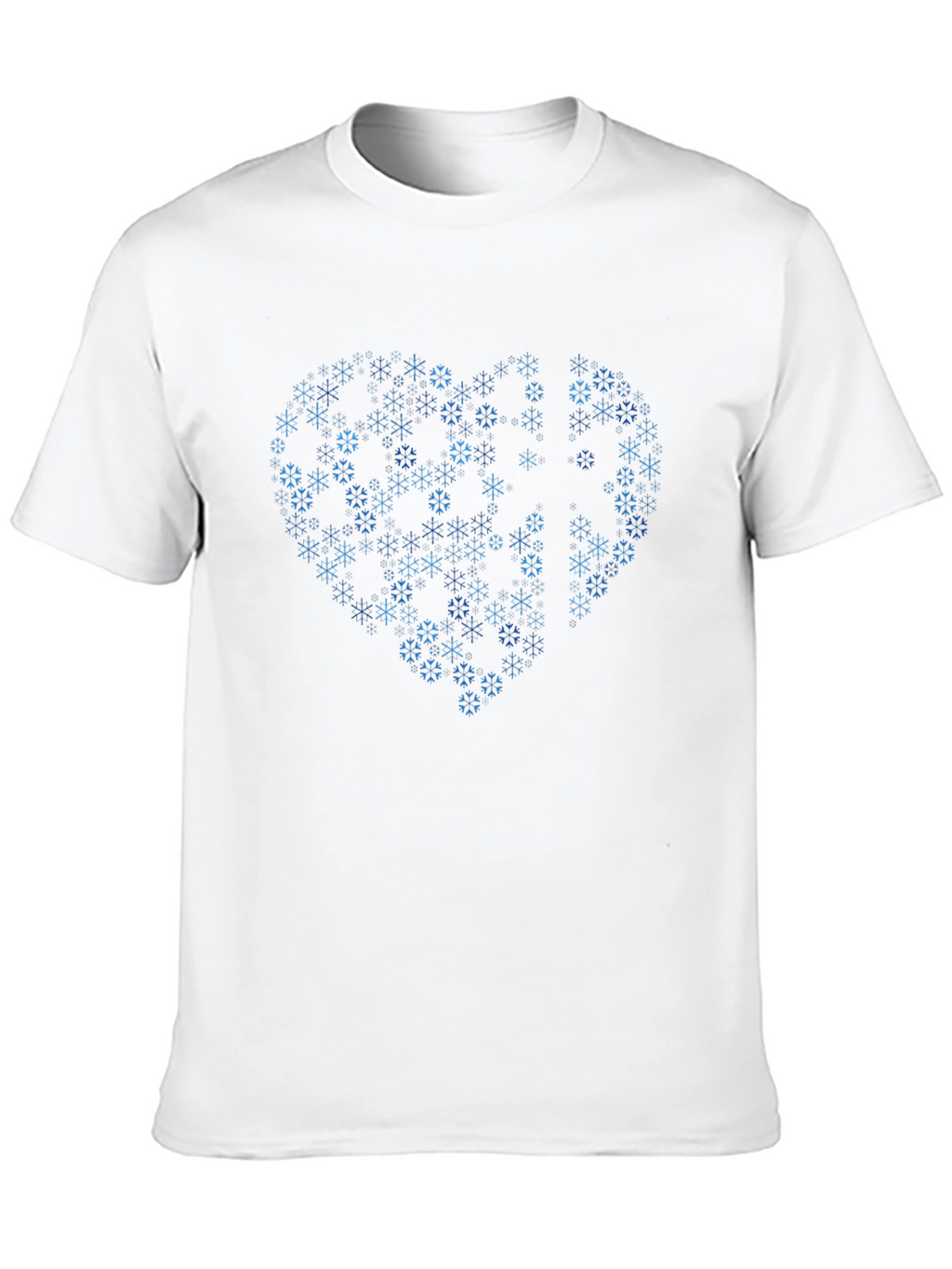 Heart Snowflake Graphic T-Shirt - Stylish Winter Apparel