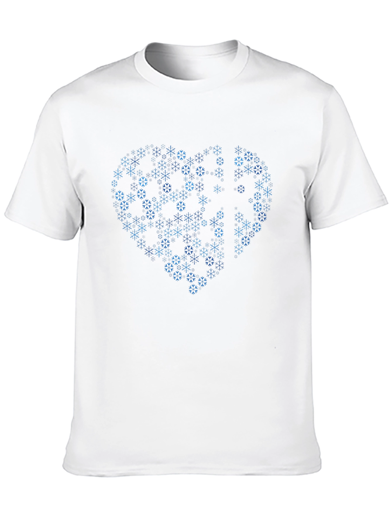 Heart Snowflake Graphic T-Shirt - Stylish Winter Apparel