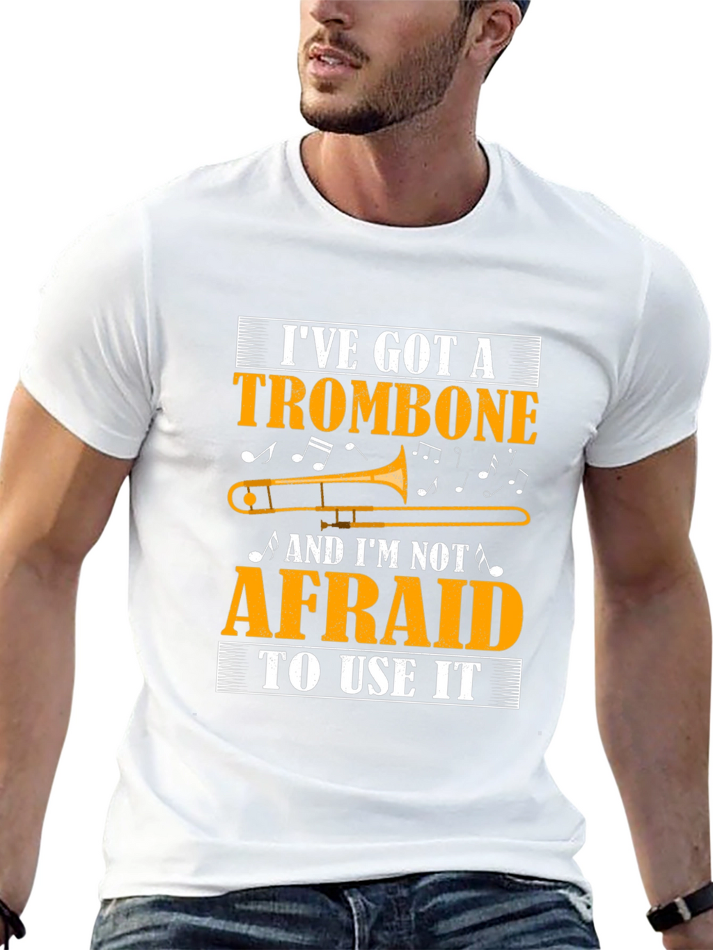Trombone Player Black T-Shirt Music Lover Gift