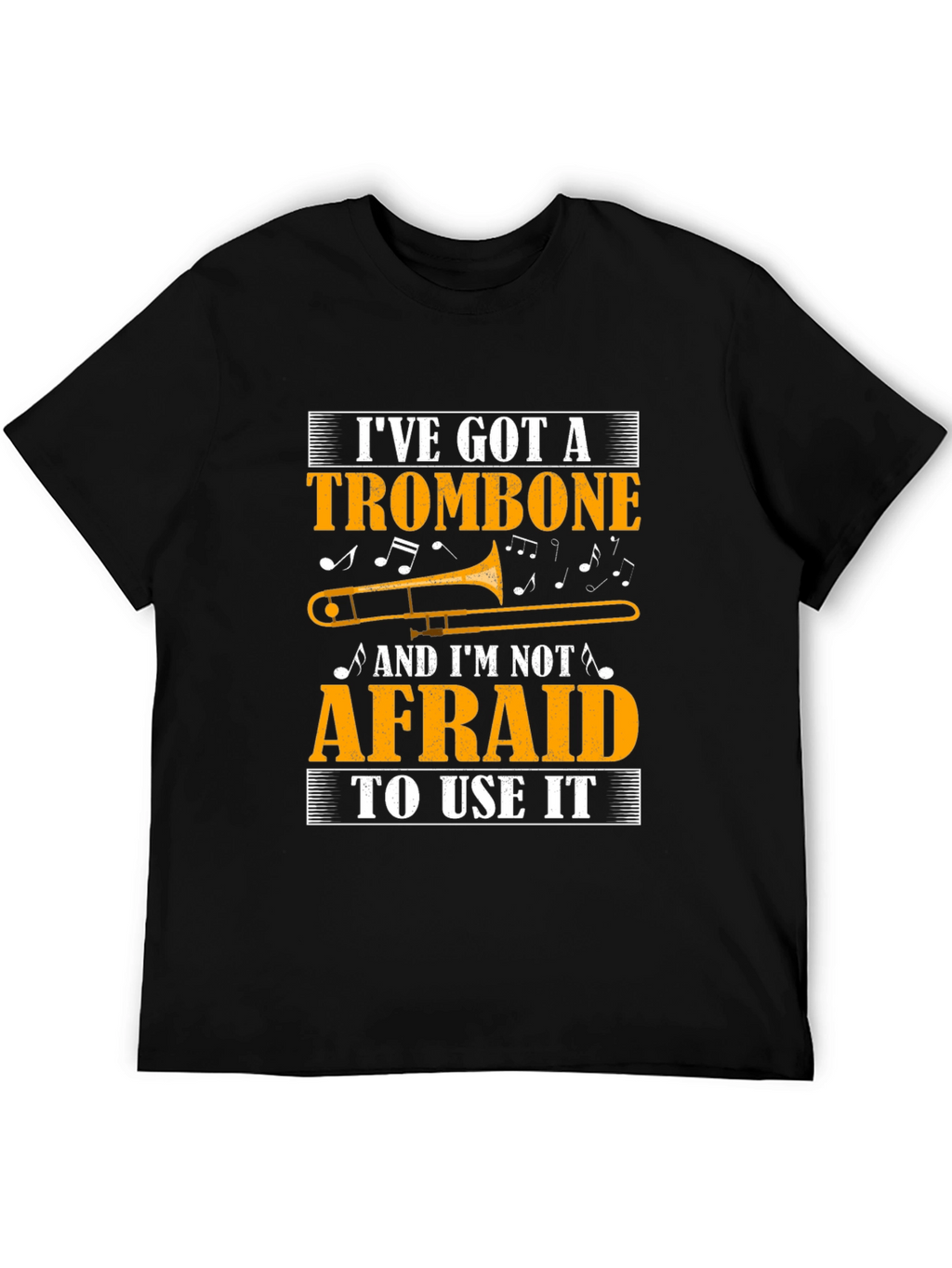 Trombone Player Black T-Shirt Music Lover Gift