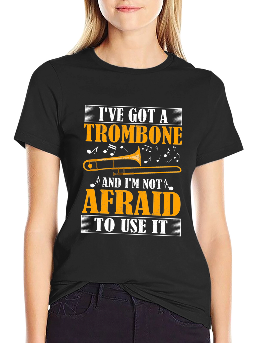 Trombone Player Black T-Shirt Music Lover Gift