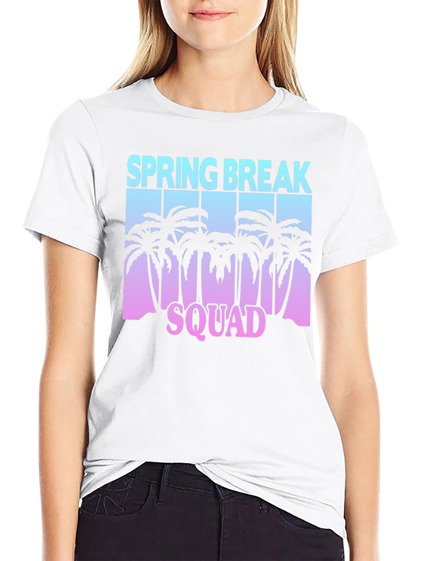 Spring Break Squad Graphic Tee - Black