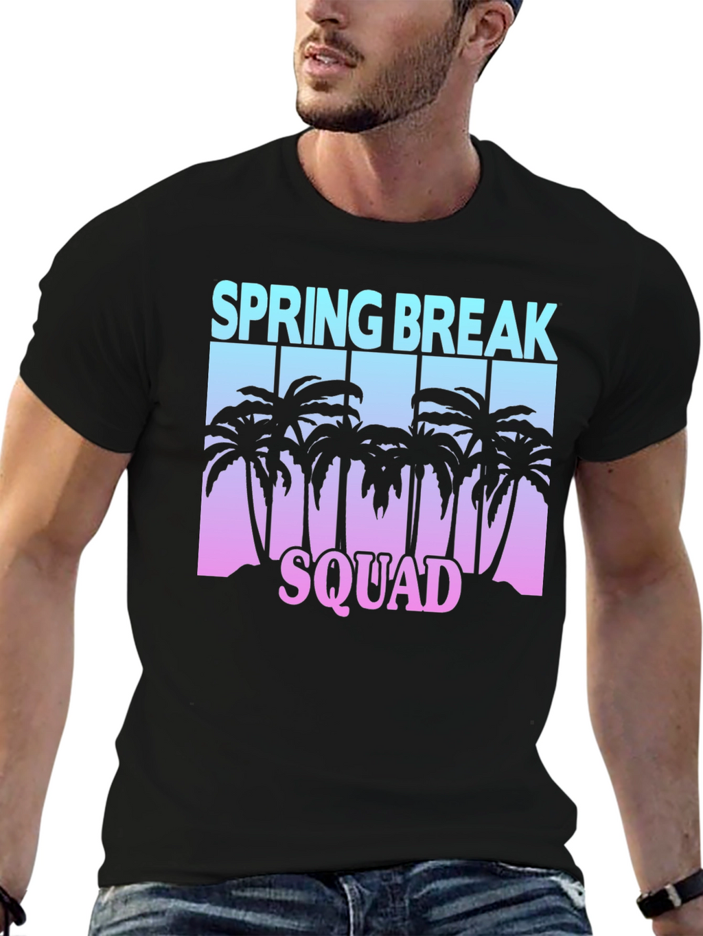 Spring Break Squad Graphic Tee - Black