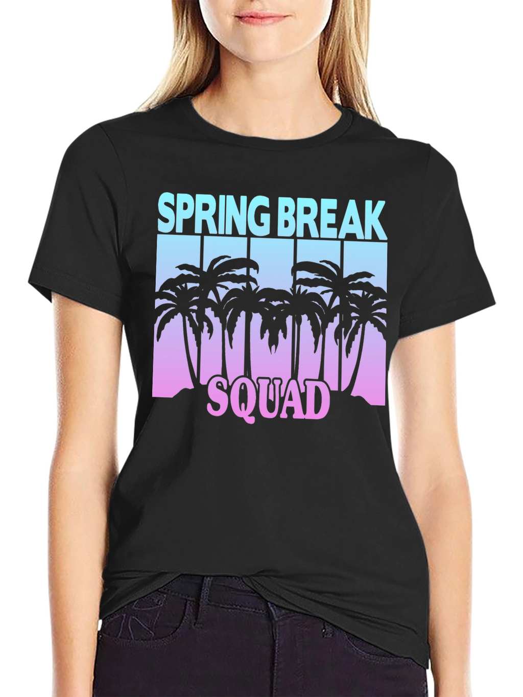 Spring Break Squad Graphic Tee - Black