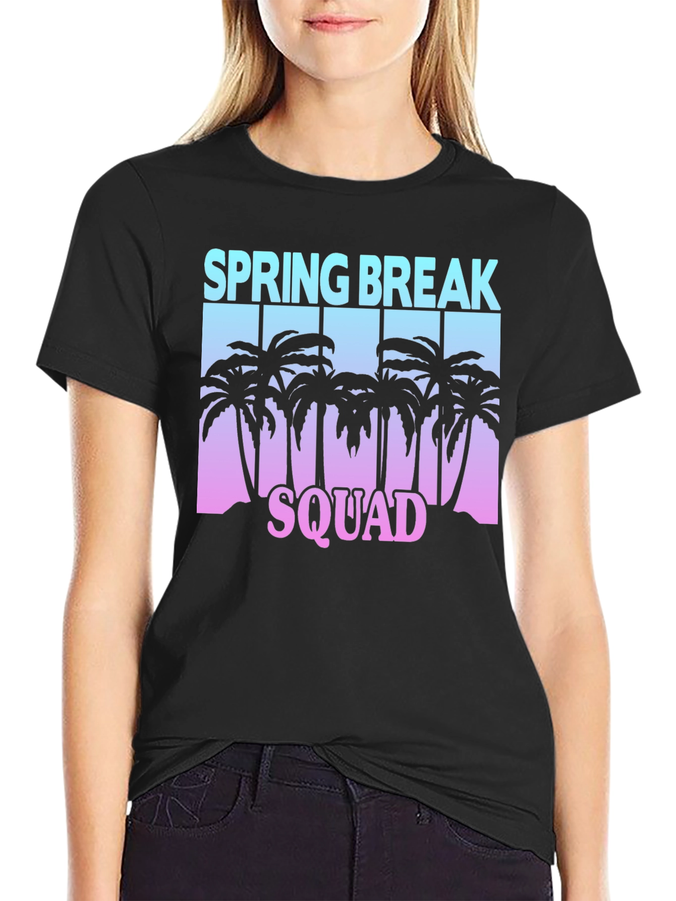 Spring Break Squad Graphic Tee - Black