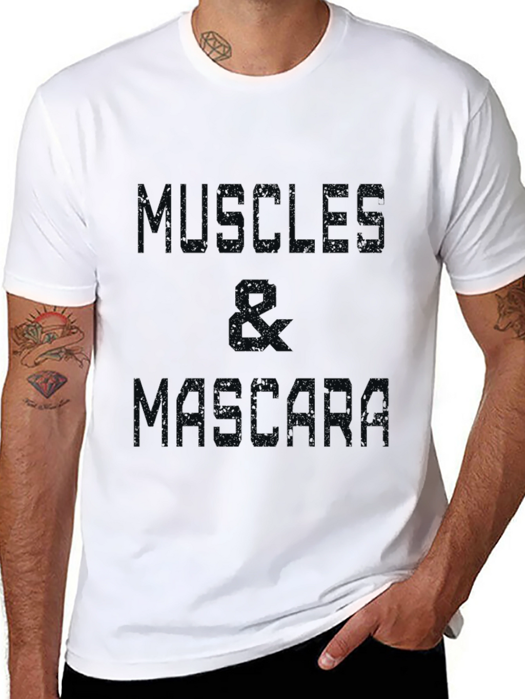 Muscle & Mascara Graphic Tee - Black Cotton T-Shirt