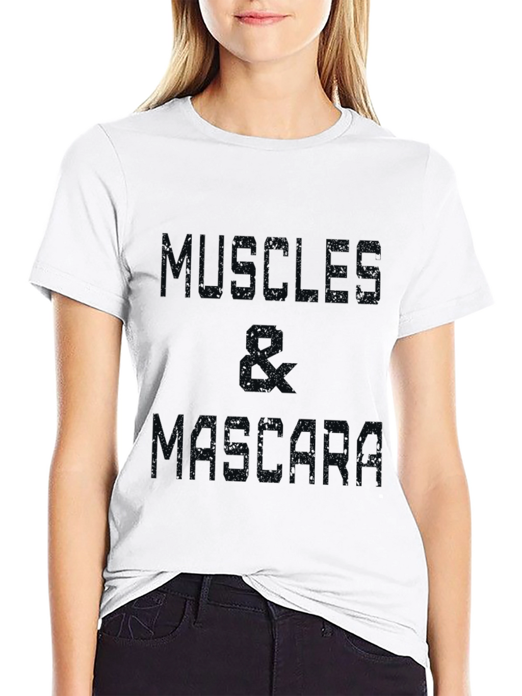 Muscle & Mascara Graphic Tee - Black Cotton T-Shirt