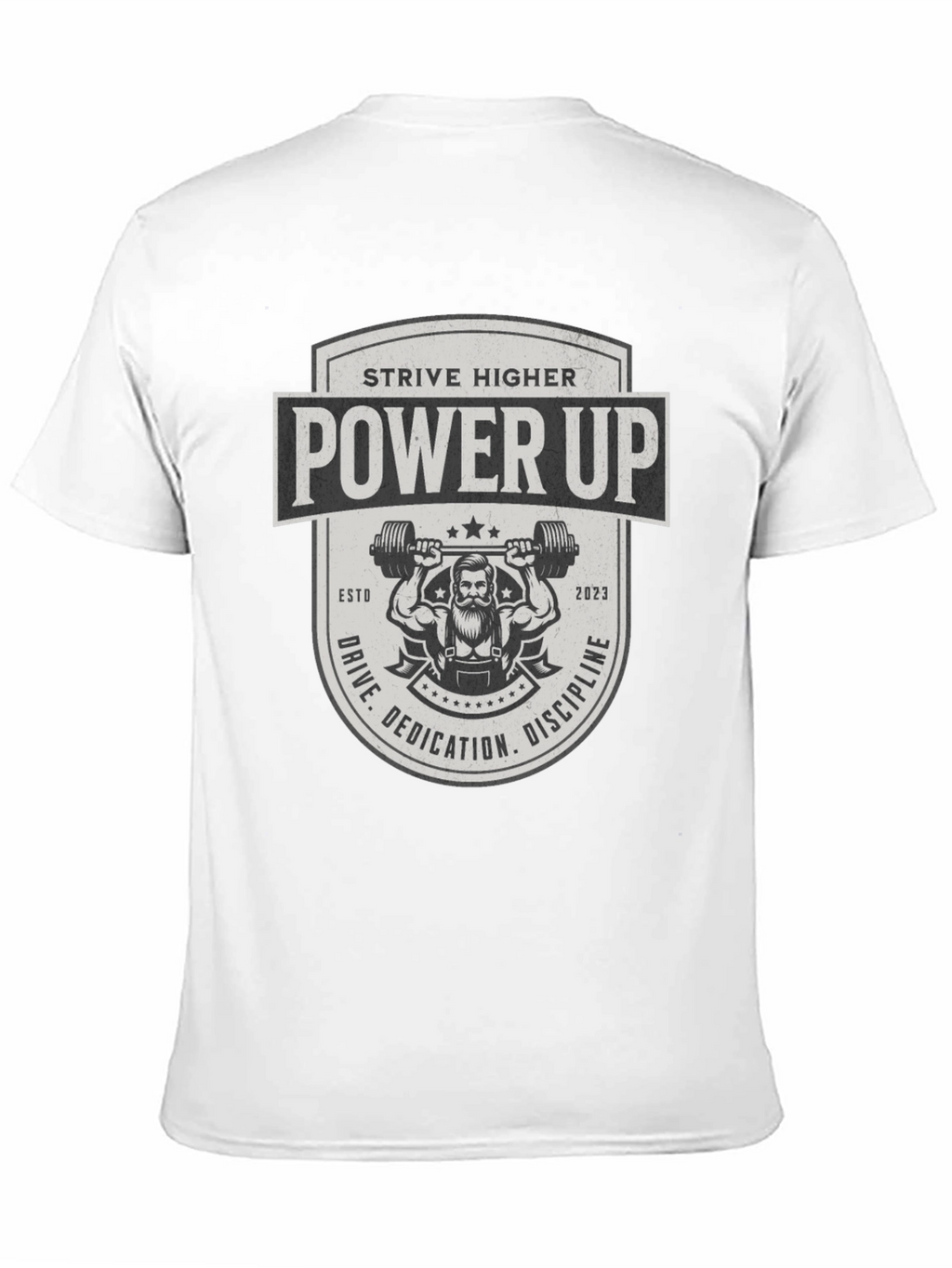 Power Up Black T-Shirt - Strive Higher Gym Wear