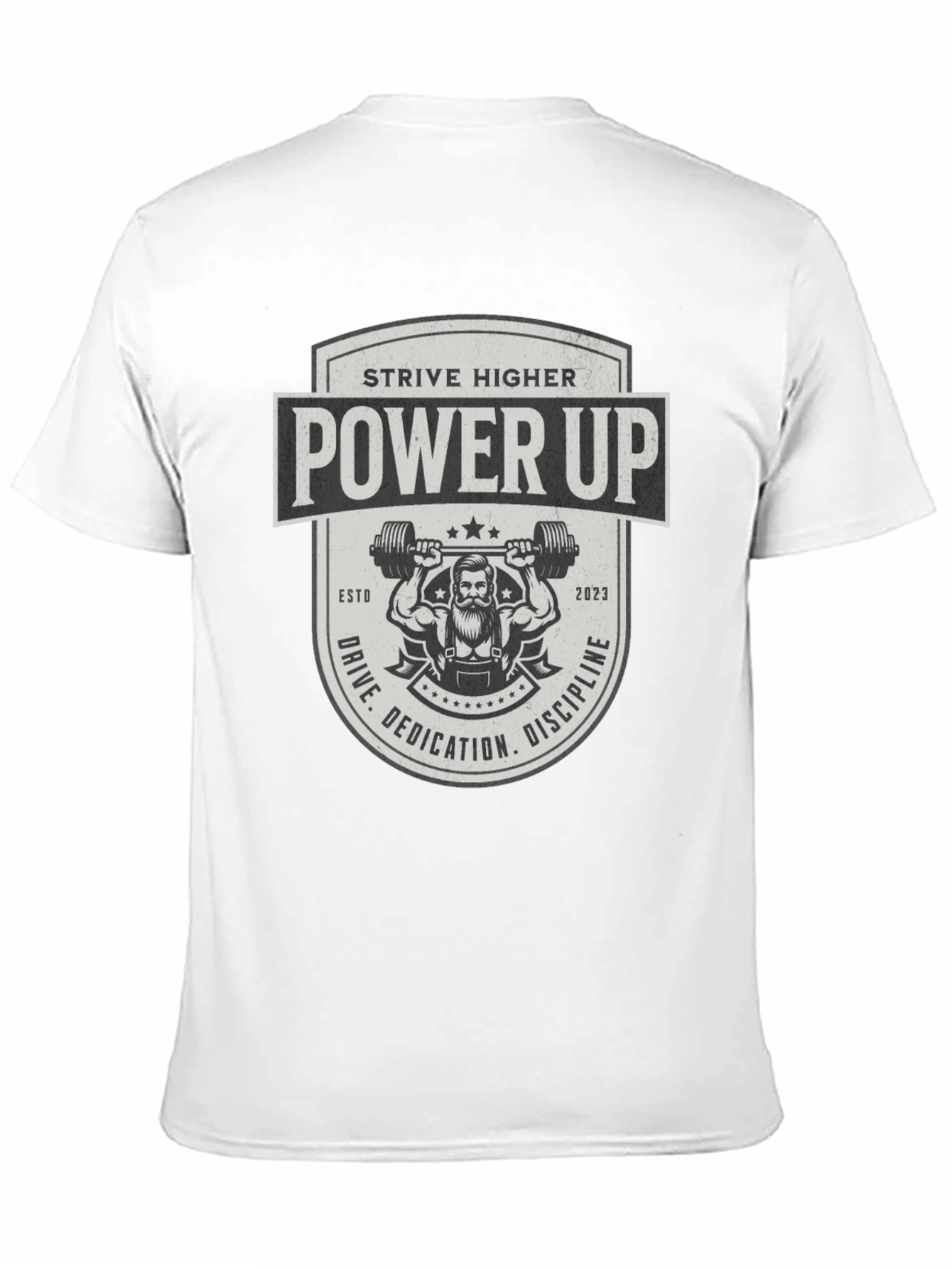 Power Up Black T-Shirt - Strive Higher Gym Wear