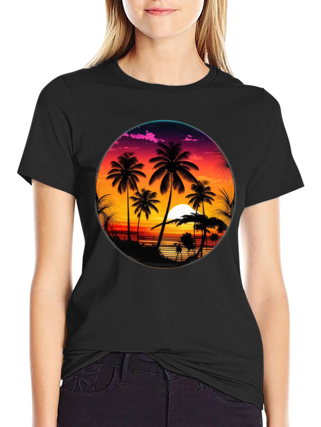 Sunset Beach Palms Graphic Tee