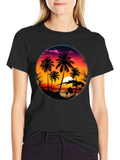 Sunset Beach Palms Graphic Tee