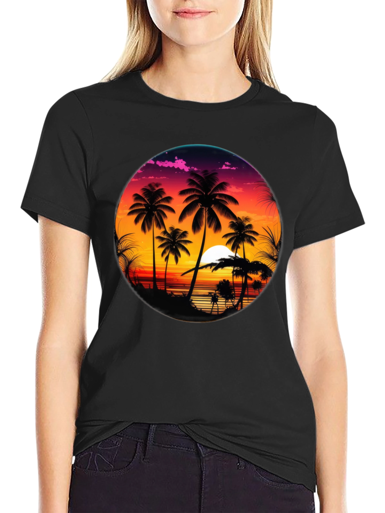 Sunset Beach Palms Graphic Tee