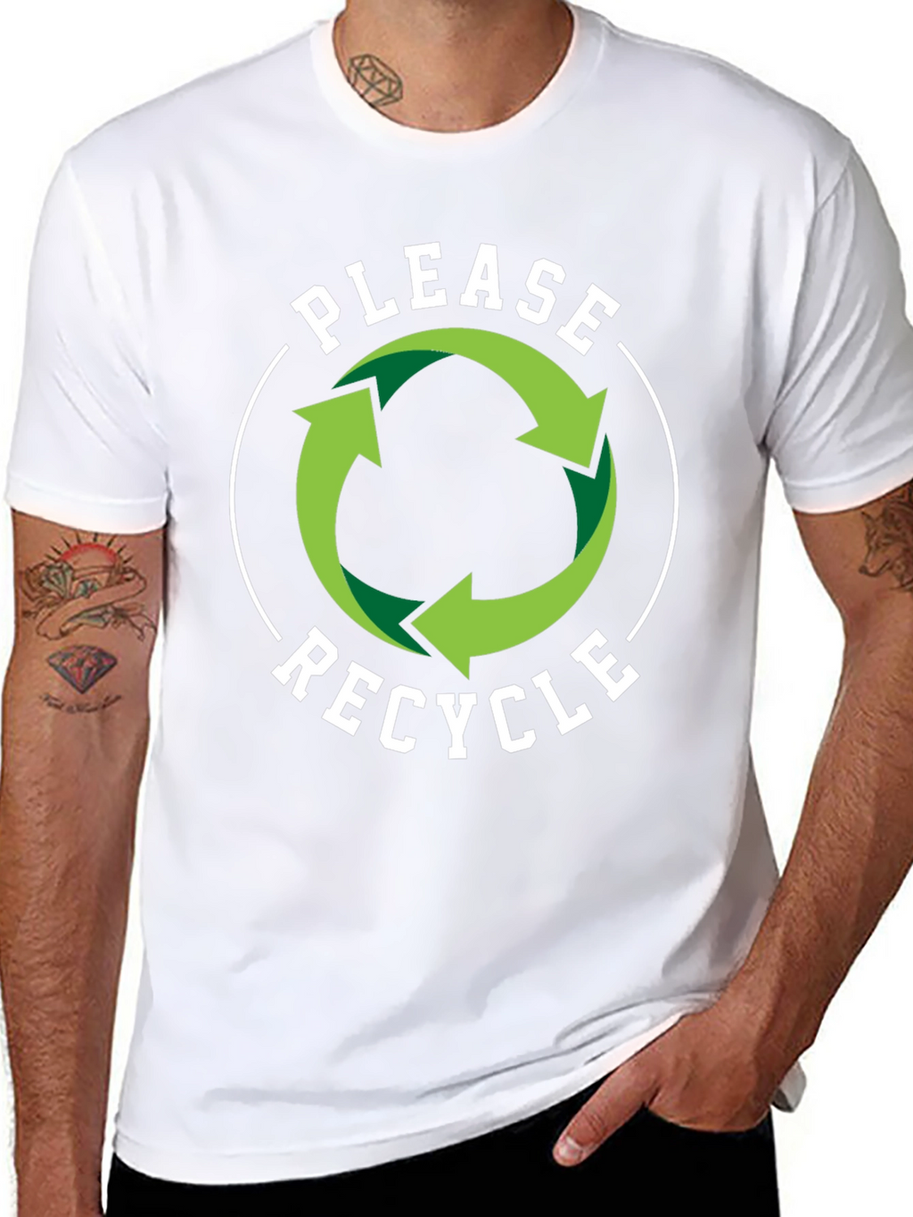 Recycle Graphic T-Shirt - Black Eco-Friendly Design