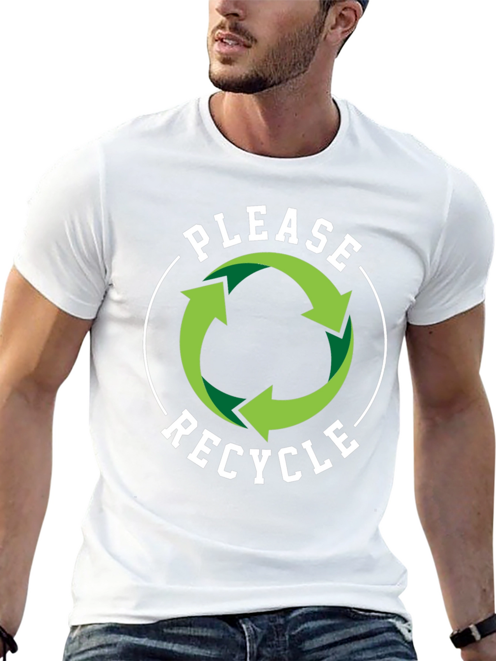 Recycle Graphic T-Shirt - Black Eco-Friendly Design