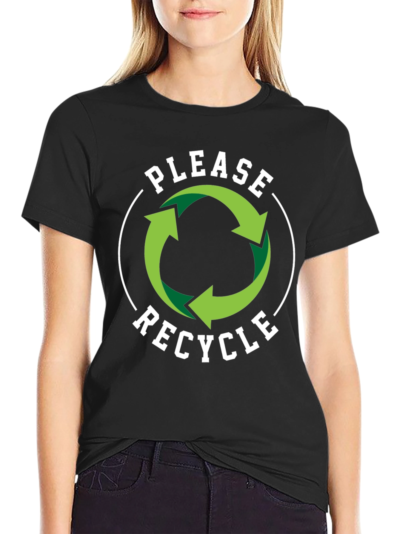 Recycle Graphic T-Shirt - Black Eco-Friendly Design