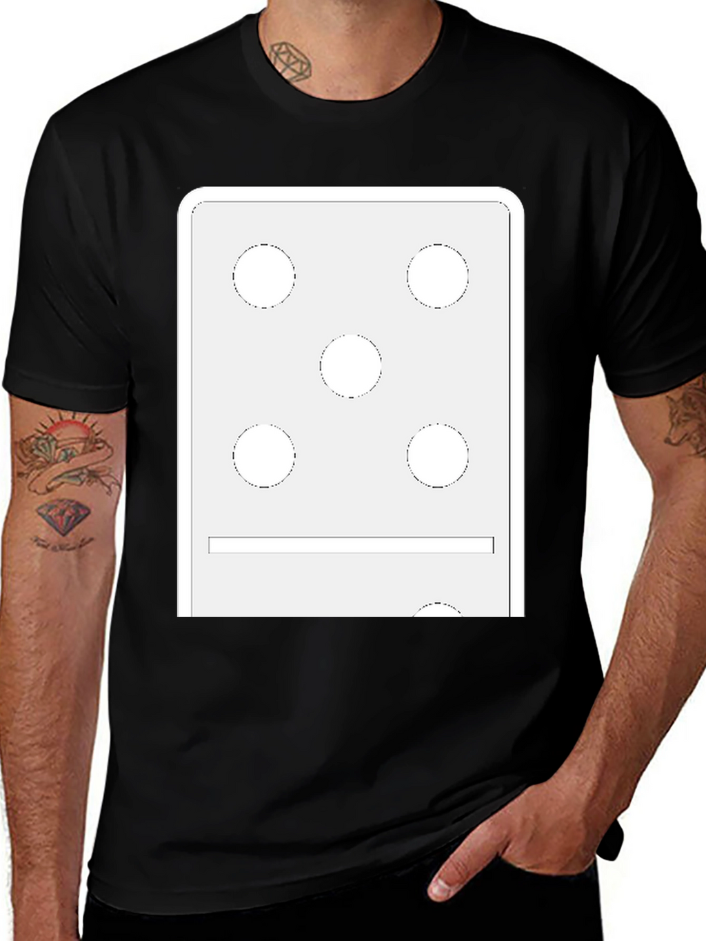 Domino 5/1 Graphic Tee - Black Casual T-Shirt