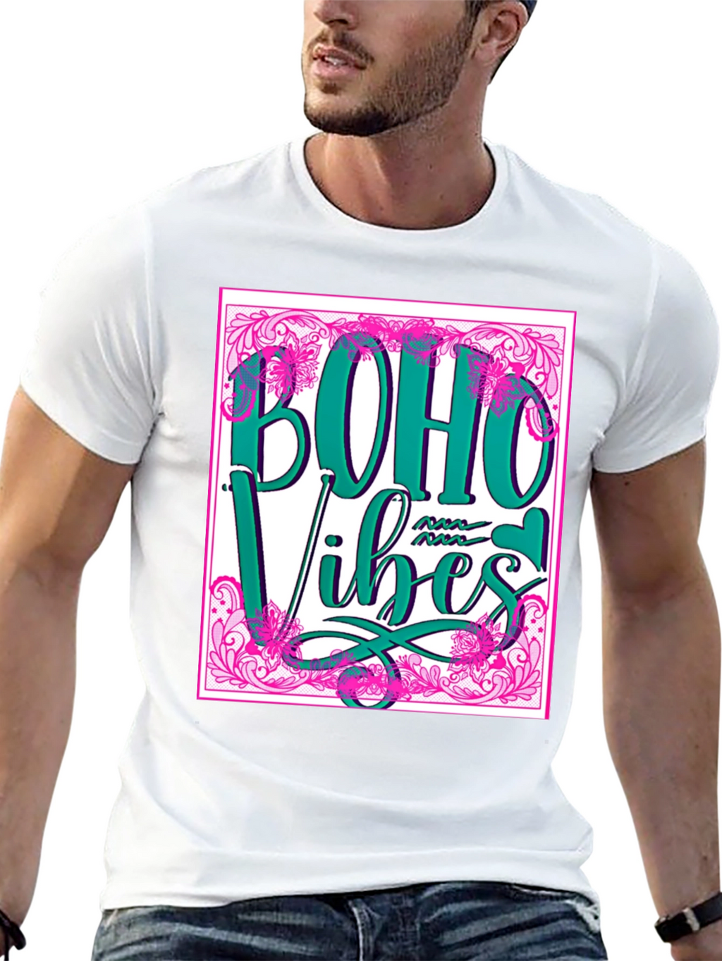 Boho Vibes T-Shirt - Trendy Graphic Tee