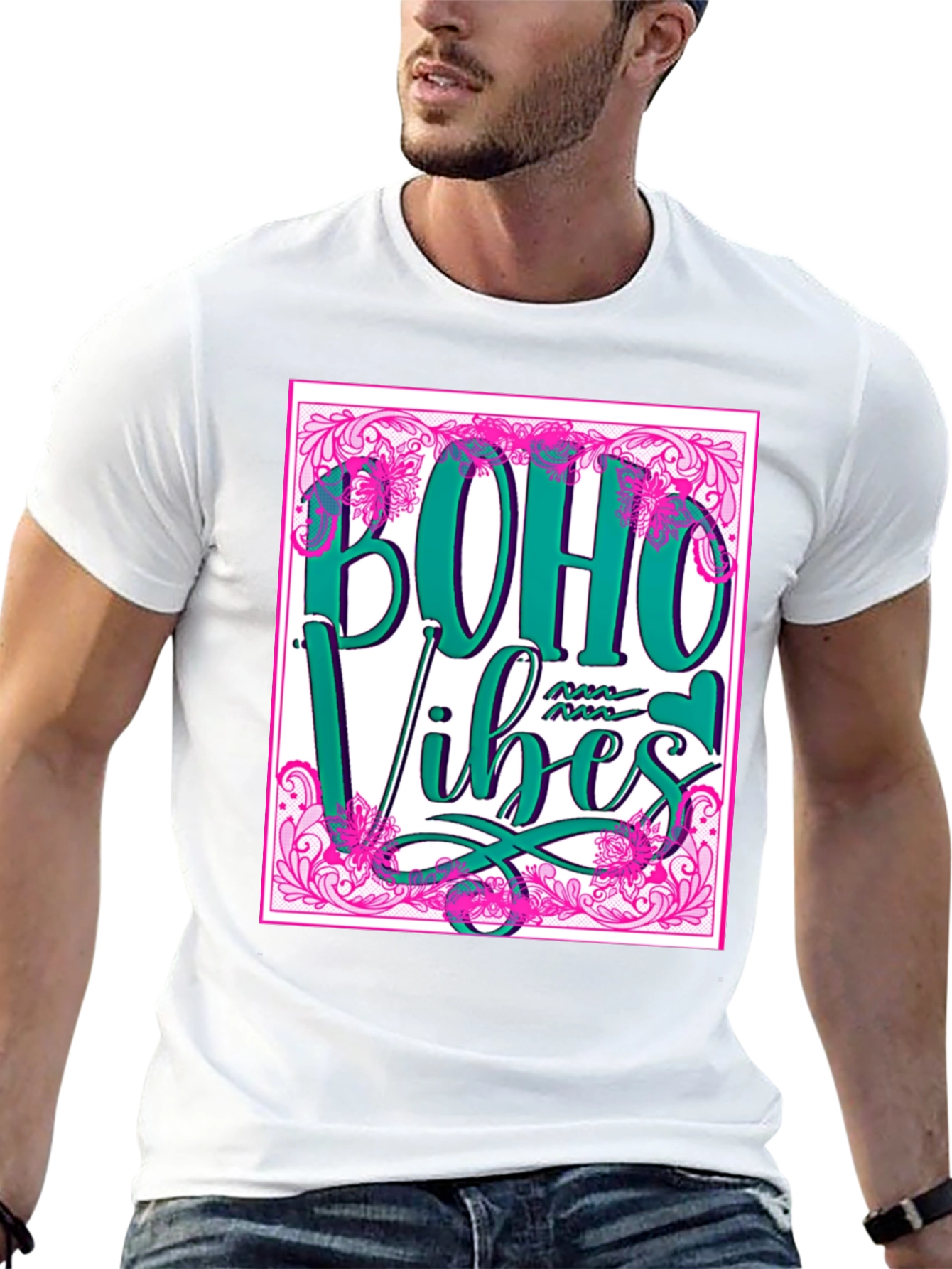Boho Vibes T-Shirt - Trendy Graphic Tee