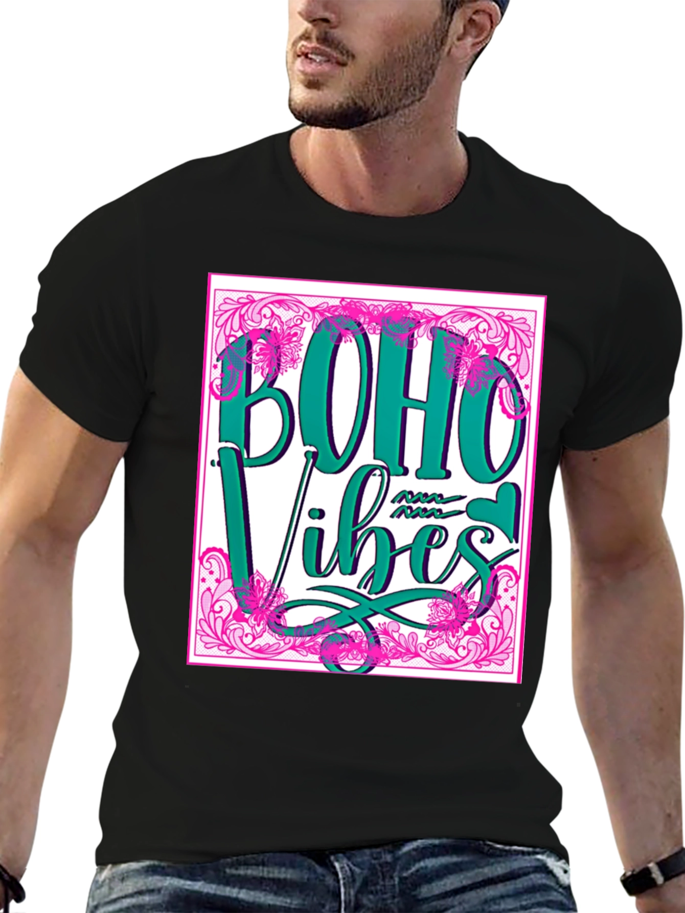 Boho Vibes T-Shirt - Trendy Graphic Tee
