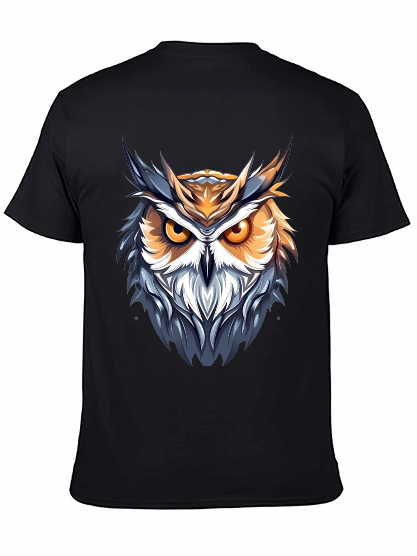Owl Graphic Print Mens T-Shirt - Casual Short Sleeve Tee