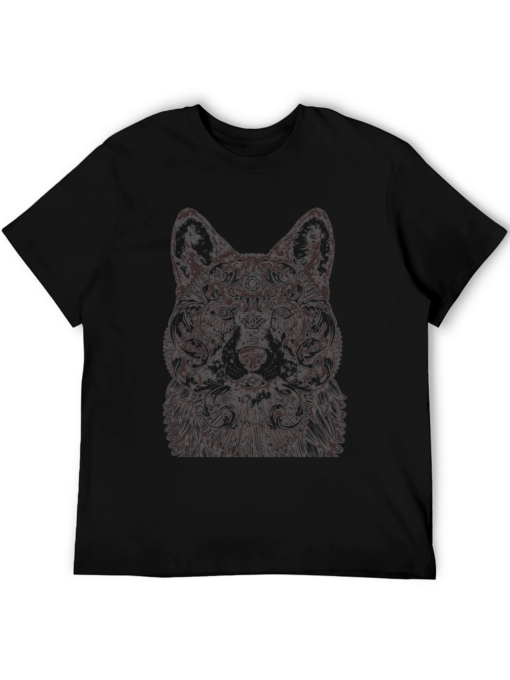 Wolf Art Graphic Print Crew Neck T-Shirt