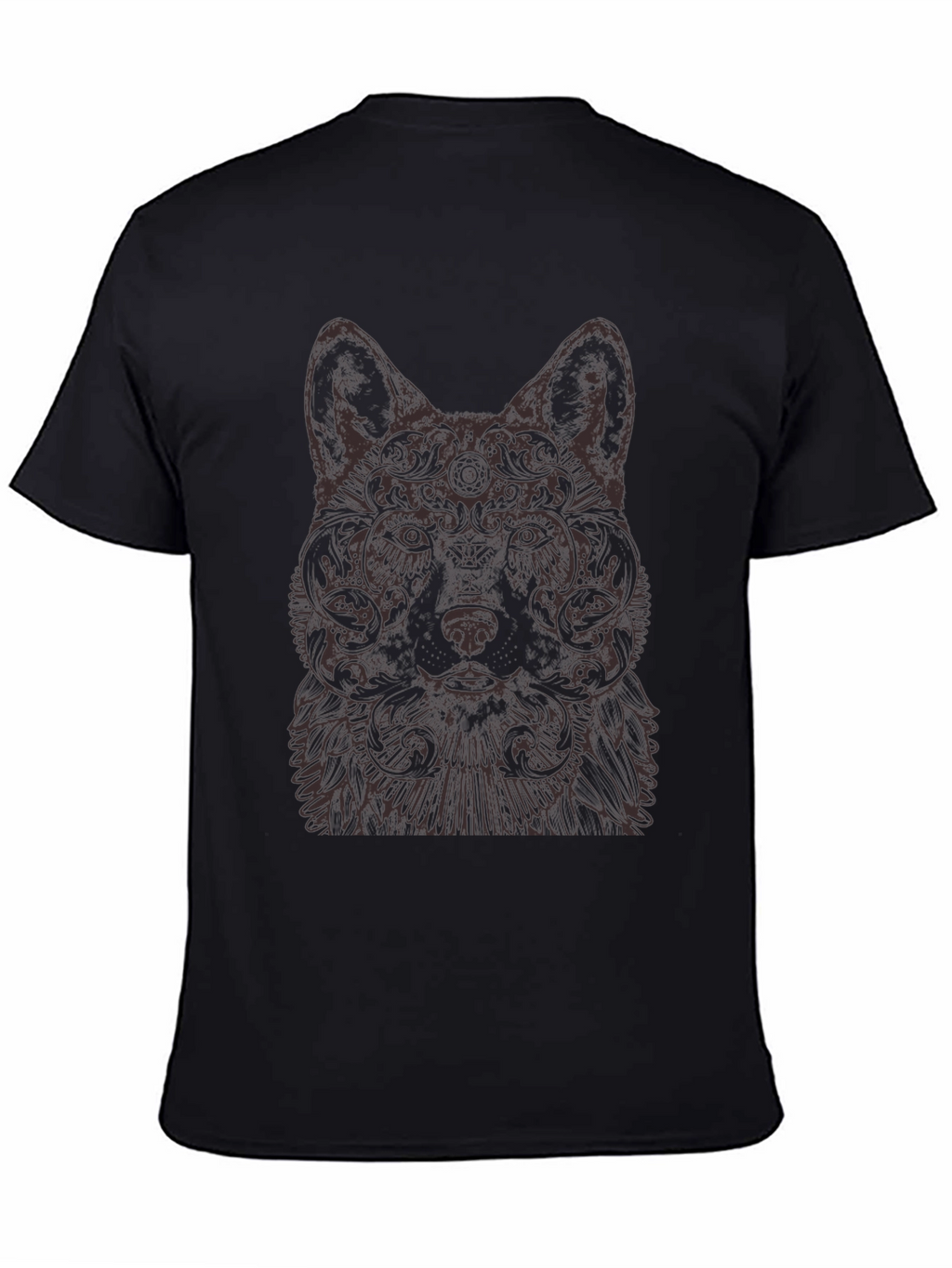 Wolf Art Graphic Print Crew Neck T-Shirt