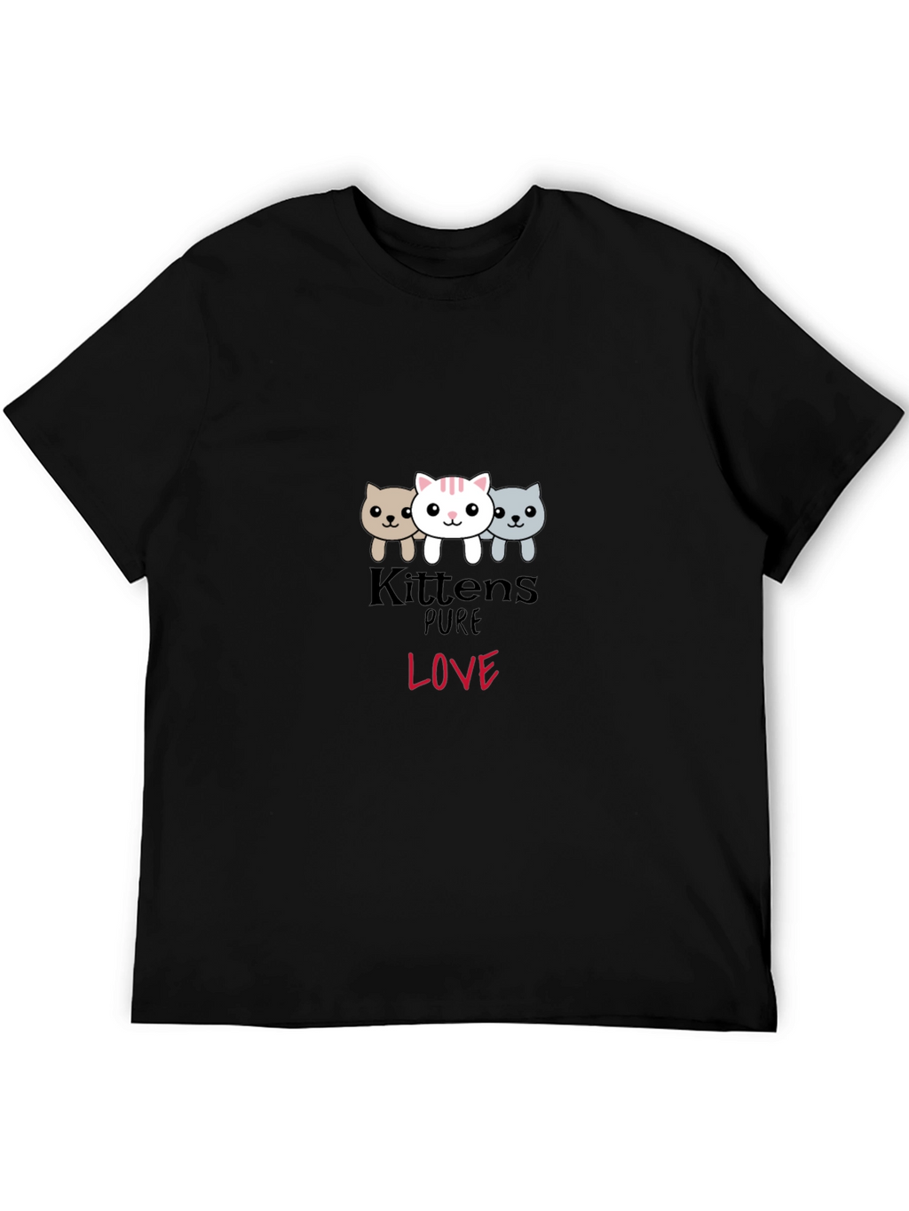 Kittens Pure Love Black Graphic Tee