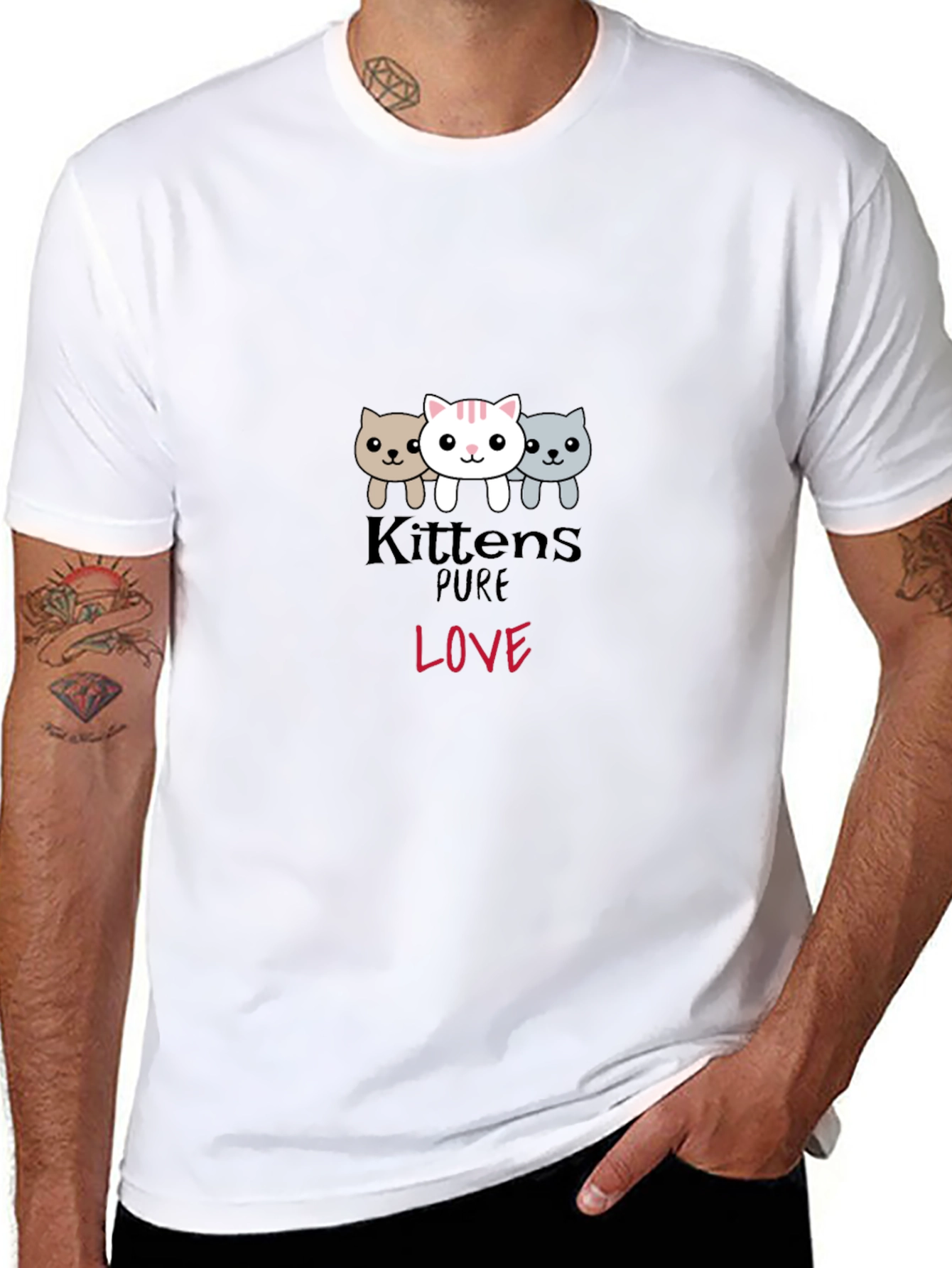 Kittens Pure Love Black Graphic Tee