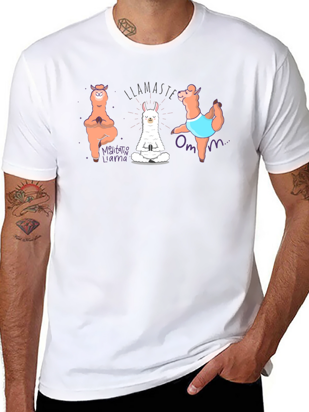 Llamaste Meditation Llama Black T-Shirt