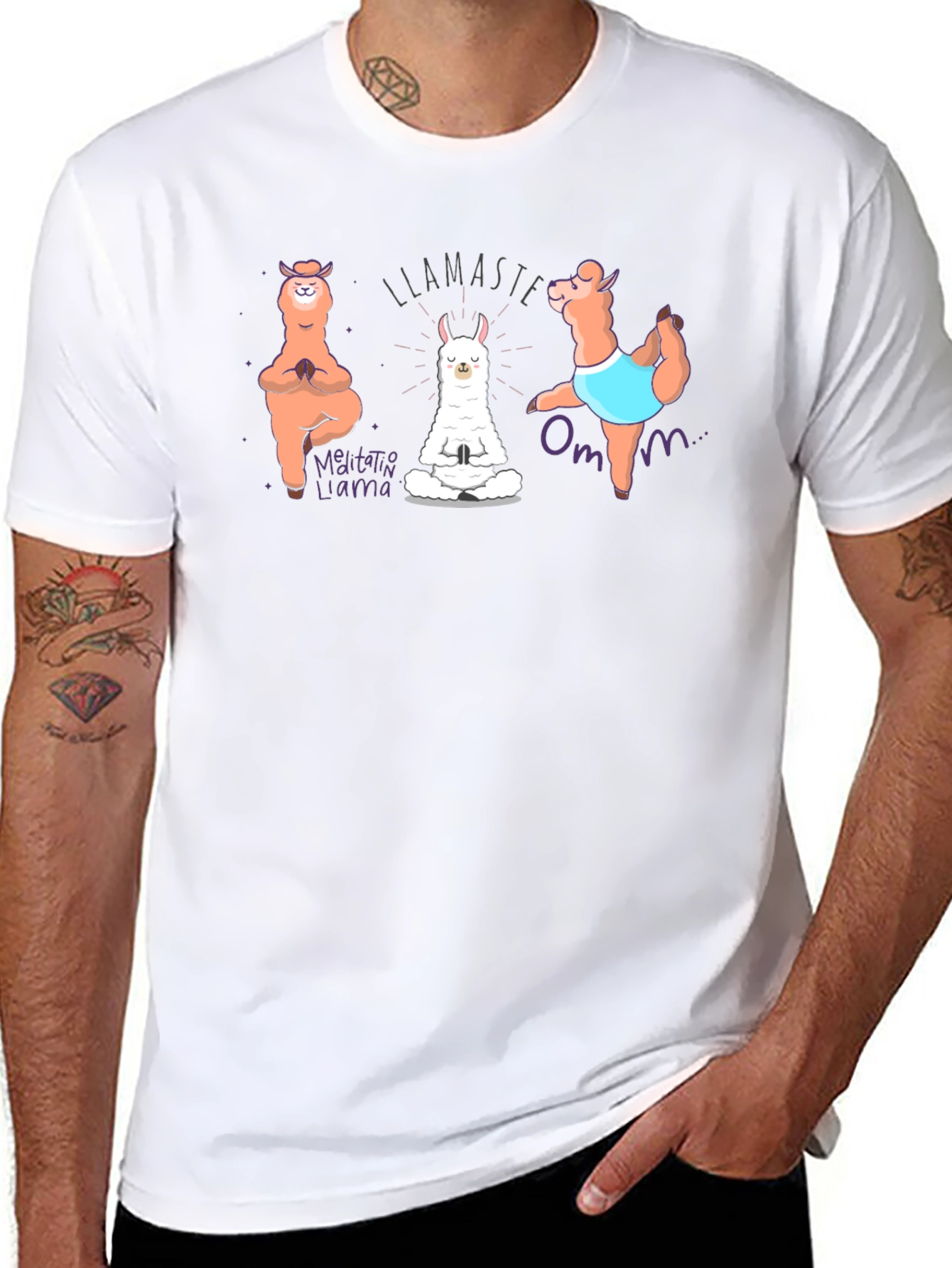 Llamaste Meditation Llama Black T-Shirt