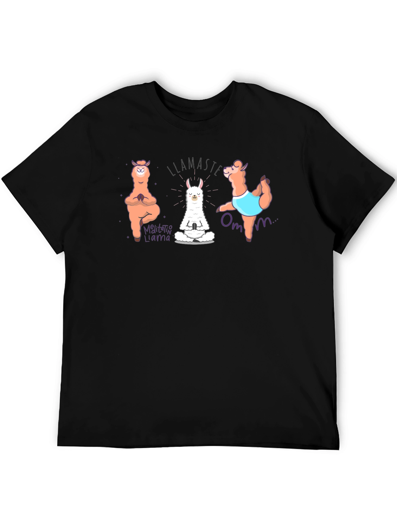 Llamaste Meditation Llama Black T-Shirt