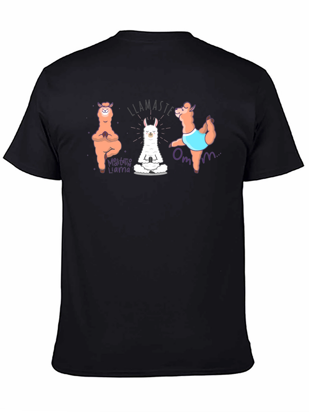 Llamaste Meditation Llama Black T-Shirt