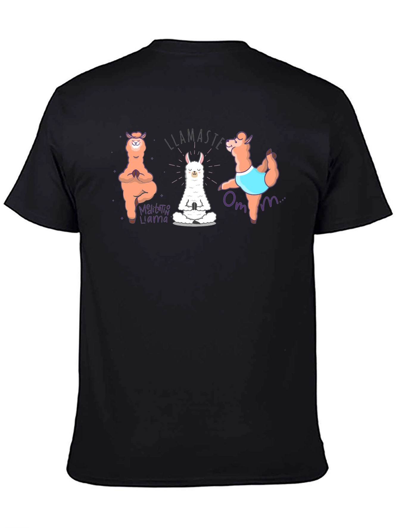 Llamaste Meditation Llama Black T-Shirt