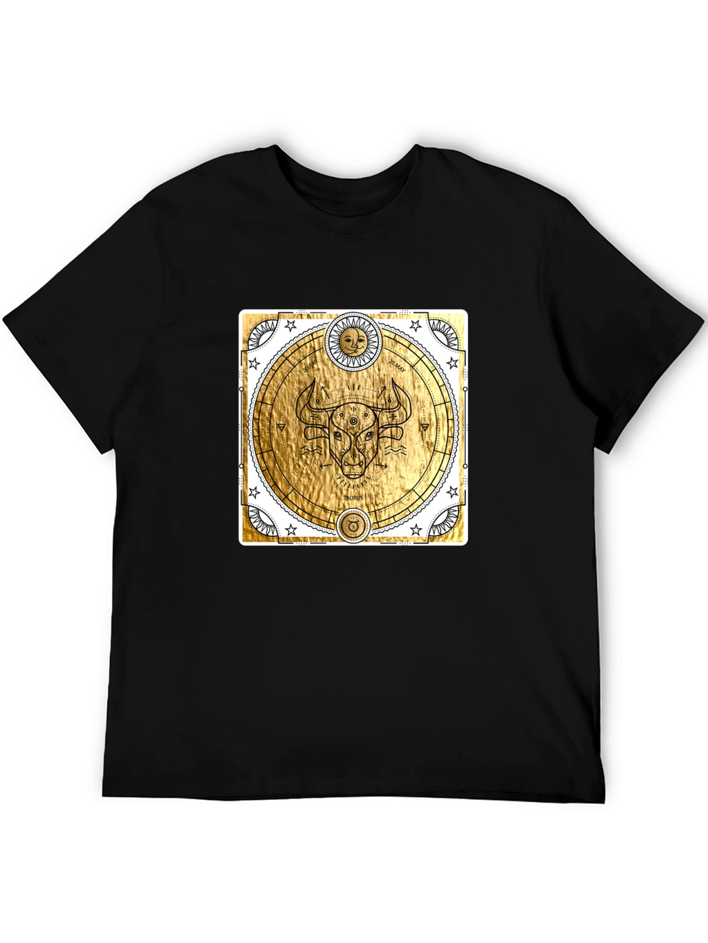 Taurus Zodiac Graphic T-Shirt - Celestial Gold Bull Tee