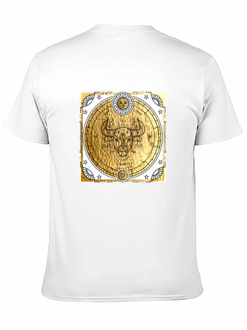 Taurus Zodiac Graphic T-Shirt - Celestial Gold Bull Tee