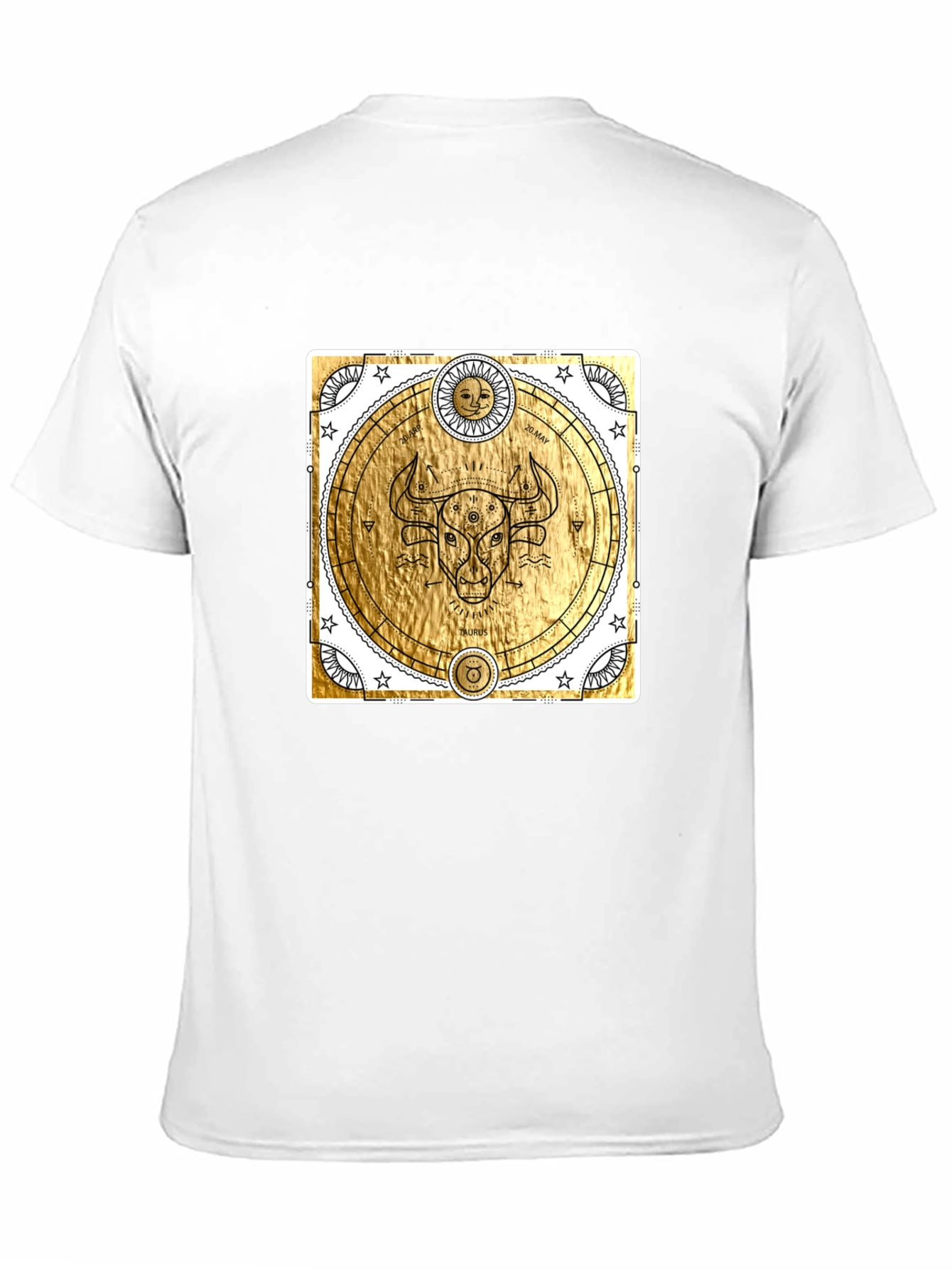 Taurus Zodiac Graphic T-Shirt - Celestial Gold Bull Tee